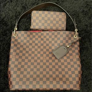 Brown Checkered Purse